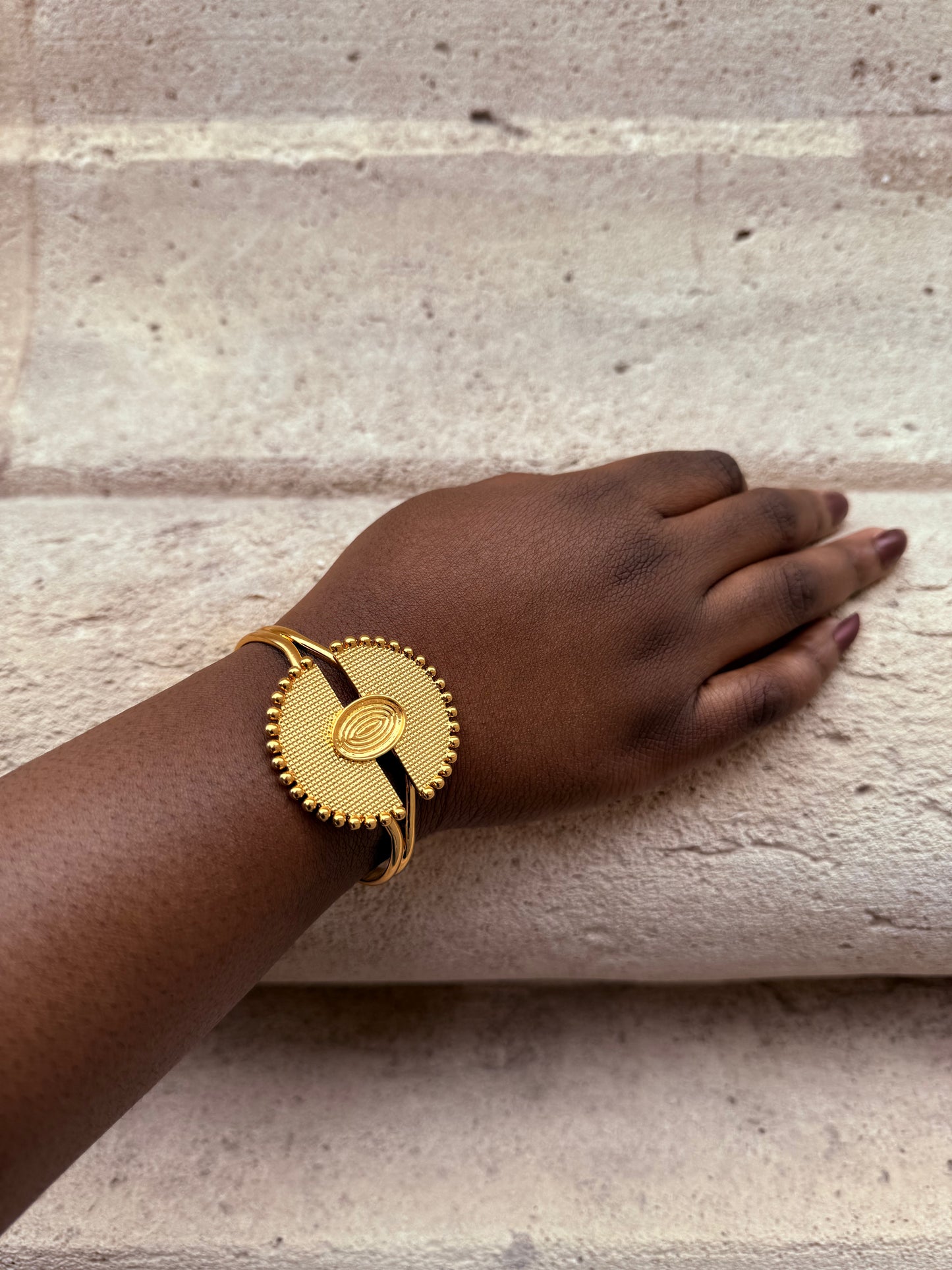 Bracelet ethnique doré & ajustable