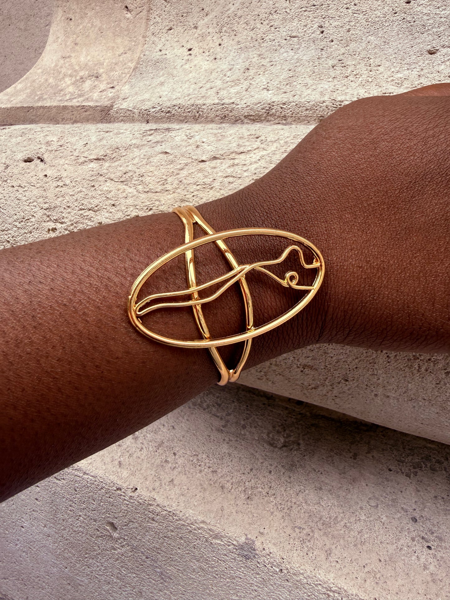 Bracelet ethnique doré & ajustable