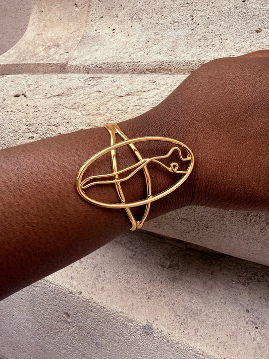 Bracelet ethnique doré & ajustable